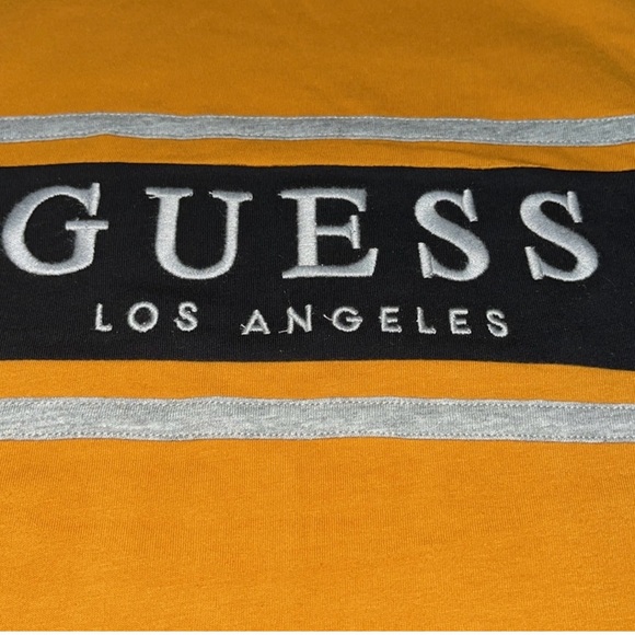 Guess Men Tshir Short Sleeeve Bort Logo Crew Dorado Gold.size Medium & Large.NWT - Picture 4 of 6